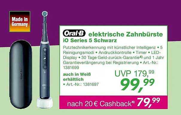 Oral-B elektrische Zahnbürste iO Series 5 Schwarz