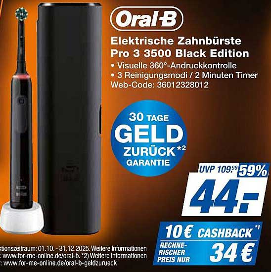 Oral-B Elektrische Zahnbürste Pro 3 3500 Black Edition