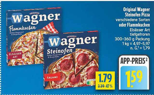 Original Wagner Steinofen Pizza verschiedene Sorten oder Flammkuchen