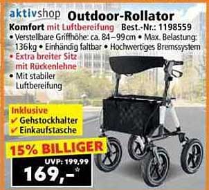 Outdoor-Rollator mit Komfort-Luftbereifung