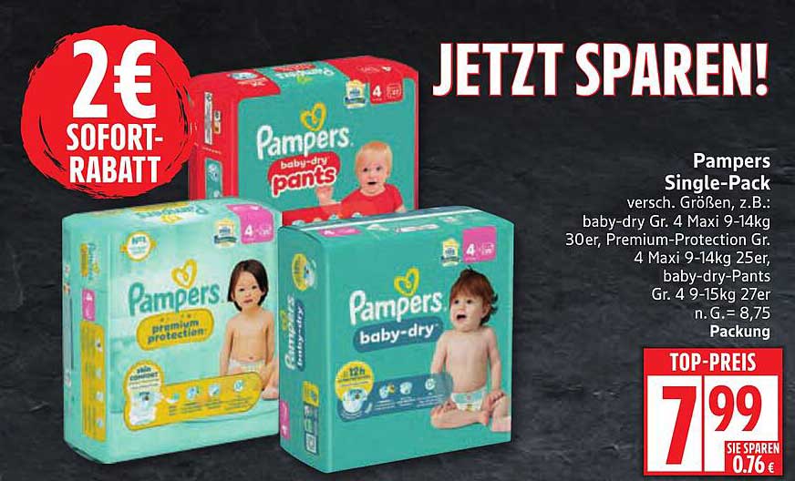Pampers Single-Pack – Verschiedene Größen verfügbar