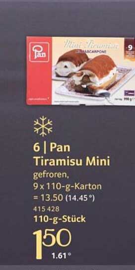 Pan Tiramisu Mini, gefroren, 9 x 110-g-Karton