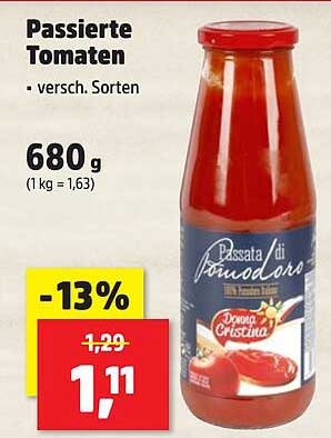Passierte Tomaten - verschiedene Sorten
