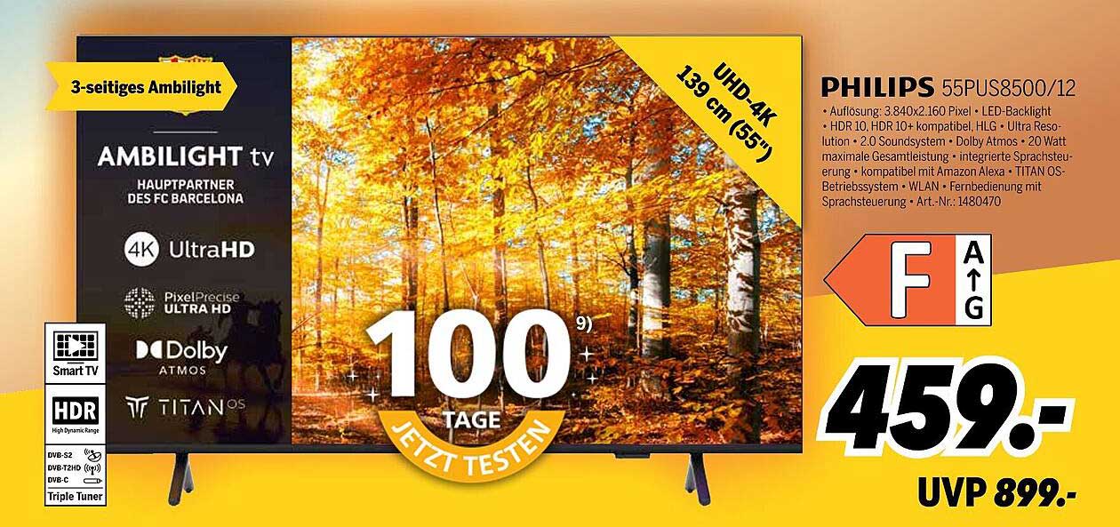 Philips 55PU8500/12 139 cm (55") UHD-4K Fernseher