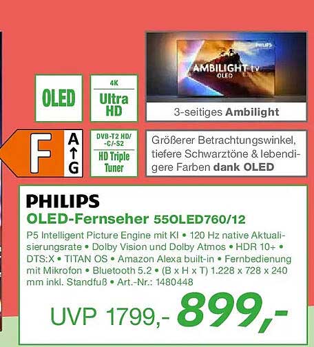 PHILIPS OLED-Fernseher 550LED760/12