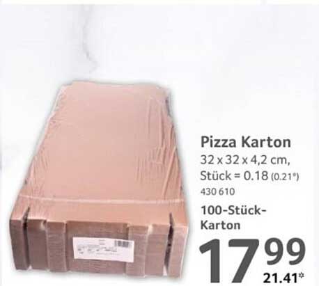 Pizza Karton 32 x 32 x 4,2 cm, 100-Stück-Karton