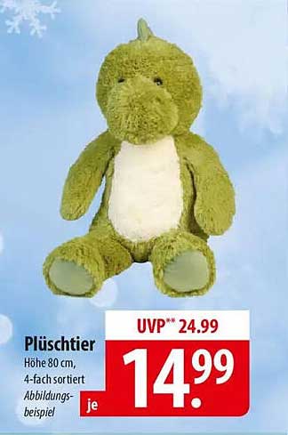 Plüschtier – Höhe 80 cm, 4-fach sortiert