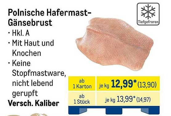 Polnische Hafermast-Gänsebrust Hkl. A