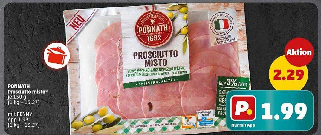 Ponnath Prosciutto Misto 150 g – Zarte Kochschinkenspezialität