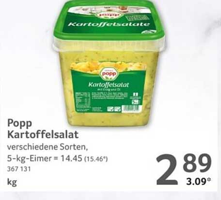 Popp Kartoffelsalat verschiedene Sorten, 5-kg-Eimer