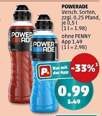 POWERADE Versch. Sorten, 0,5 l für nur 0,99 €