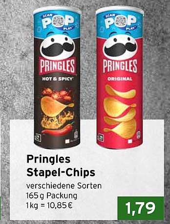 Pringles Stapel-Chips verschiedene Sorten 165 g Packung