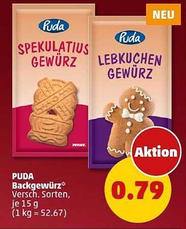 PUDA Backgewürz – Spekulatius und Lebkuchen, je 15 g