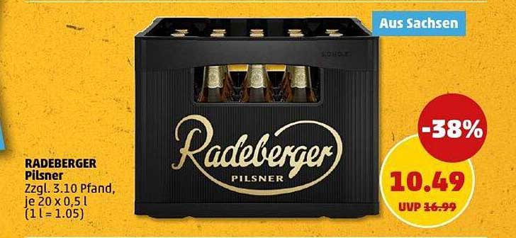 RADEBERGER Pilsner - 38% Rabatt auf Kastenbiere