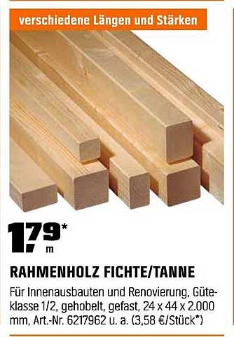 Rahmenholz Fichte/Tanne