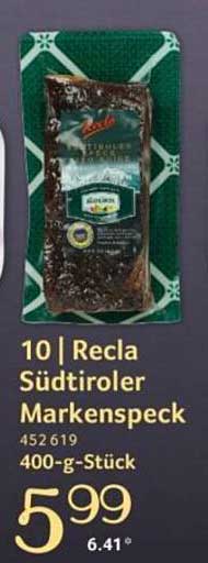 Recla Südtiroler Markenspeck 400-g-Stück