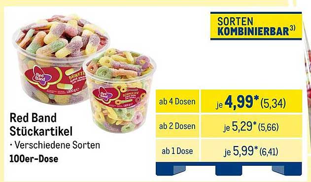 Red Band Stückartikel - Verschiedene Sorten 100er-Dose