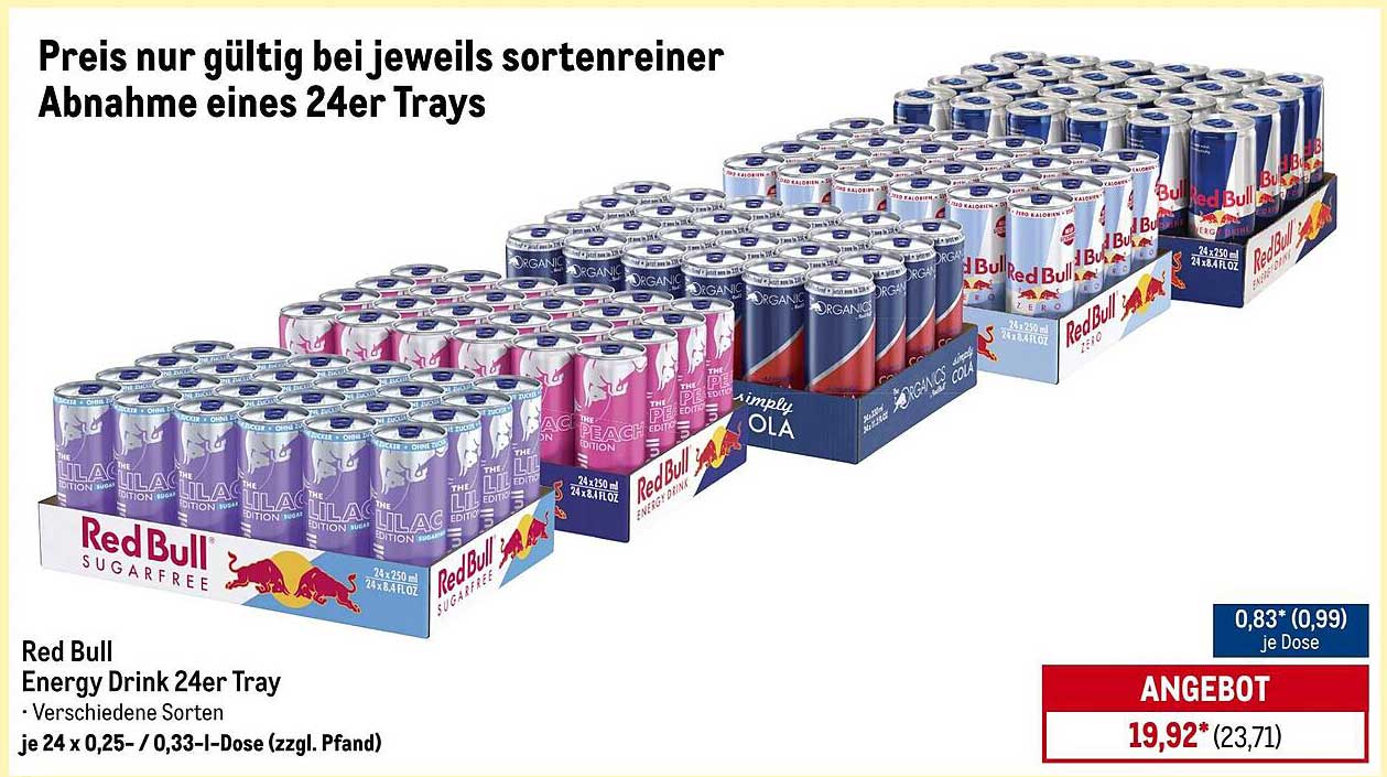 Red Bull Energy Drink 24er Tray - Verschiedene Sorten