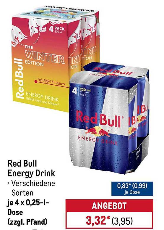 Red Bull Energy Drink 4-Pack (verschiedene Sorten)
