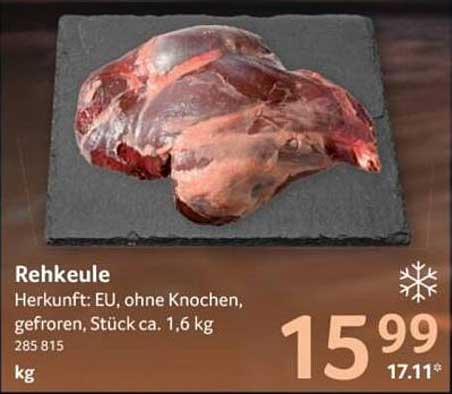 Rehkeule – frisch gefroren, ohne Knochen, ca. 1,6 kg