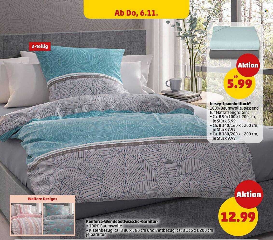 Renforcé-Wendebettwäsche-Garnitur – 100% Baumwolle