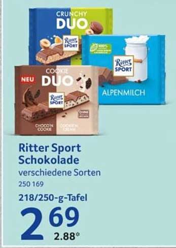 Ritter Sport Schokolade verschiedene Sorten 250 g