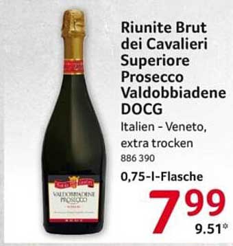 Riunite Brut dei Cavalieri Superiore Prosecco Valdobbiadene DOCG