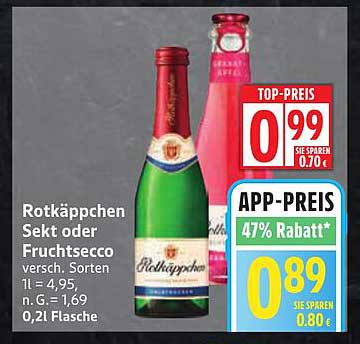 Rotkäppchen Sekt oder Fruchtsecco 0,21 l Flasche
