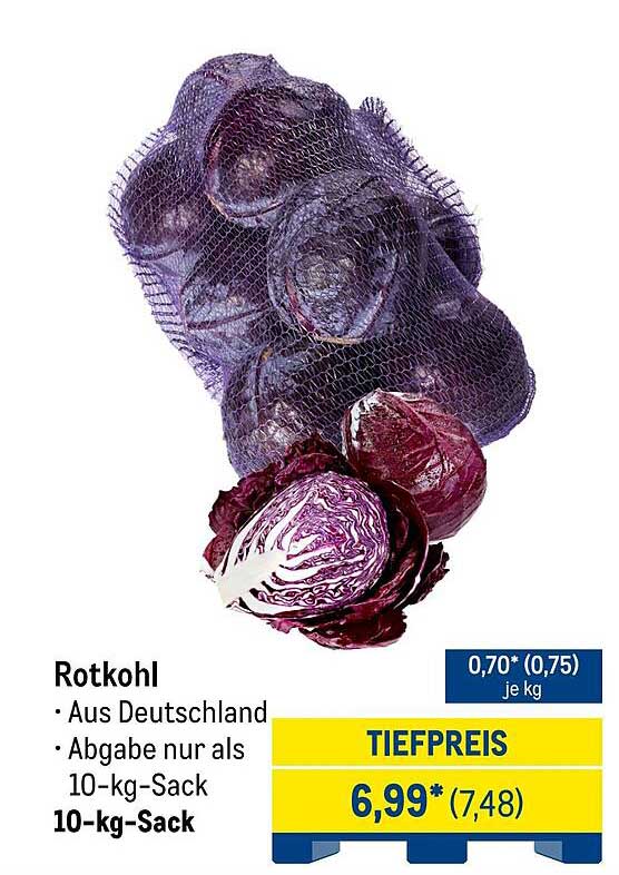 Rotkohl - 10-kg-Sack