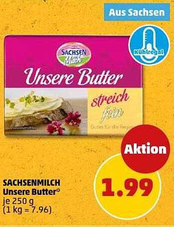 Sachsenmilch Unsere Butter 250 g - Aktion