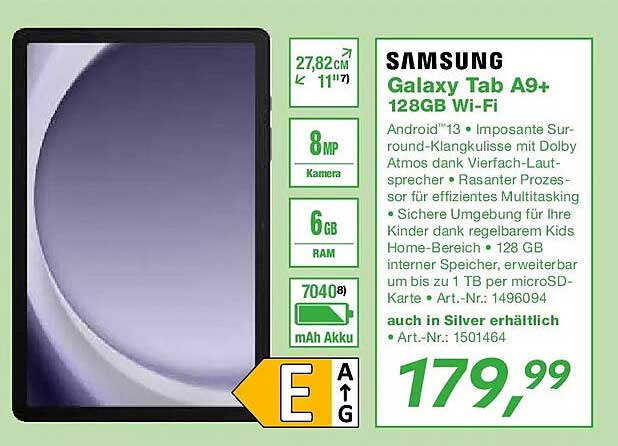 Samsung Galaxy Tab A9+ 128GB Wi-Fi