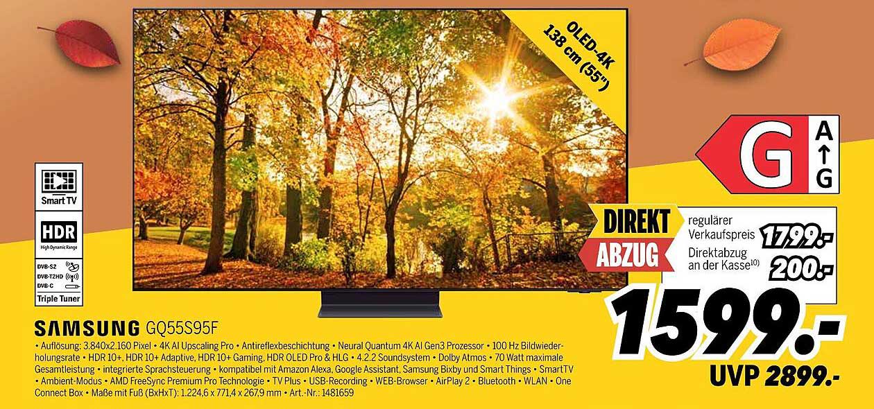 Samsung GQ55S95F – 55" OLED 4K Fernseher