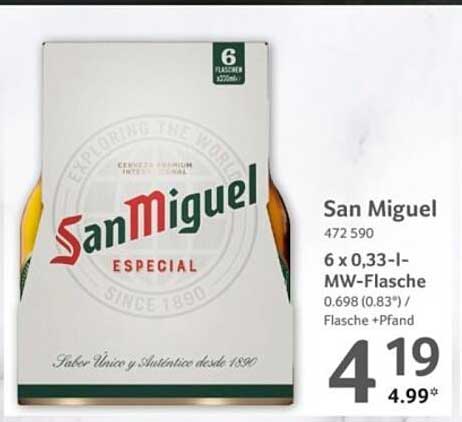 San Miguel Especial 6 x 0,33-I-MW-Flasche