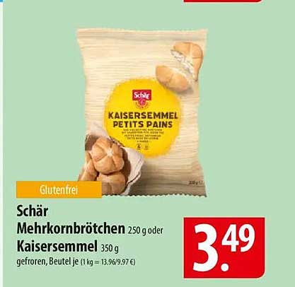 Schär Mehrkornbrötchen oder Kaiserbrötchen 350 g - glutenfrei