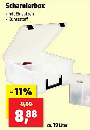 Scharnierbox mit Einsätzen aus Kunststoff