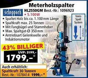 Scheppach Meterholzspalter HL2550GM