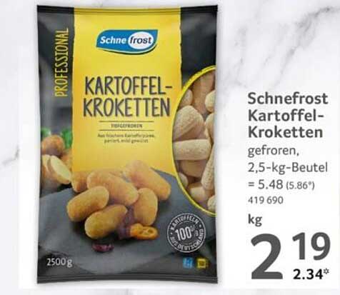 Schneefrost Kartoffel-Kroketten, gefroren, 2,5-kg-Beutel