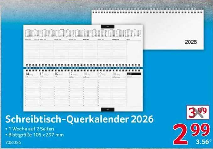 Schreibtisch-Querkalender 2026