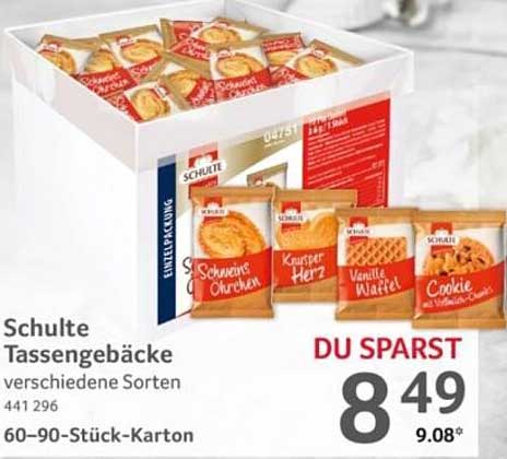 Schulte Tassengebäck verschiedene Sorten 60-90 Stück-Karton