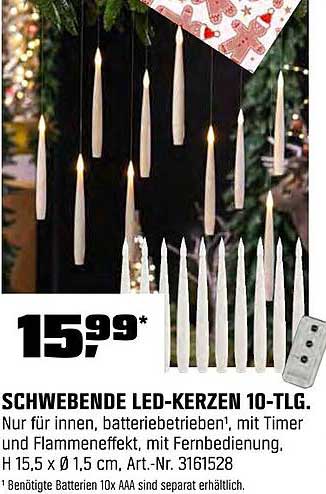 Schwebende LED-Kerzen 10-tlg.