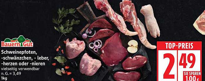 Schweinepfoten, - schwänzchen, - leber, - herzen oder - nieren