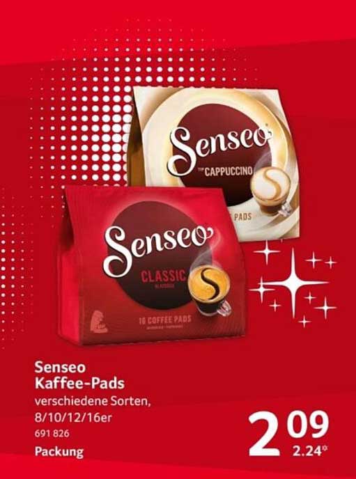 Senseo Kaffee-Pads verschiedene Sorten, 8/10/12/16er Packung