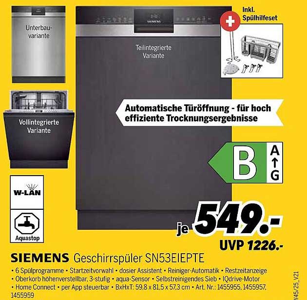 SIEMENS Geschirrspüler SN53EIPTE