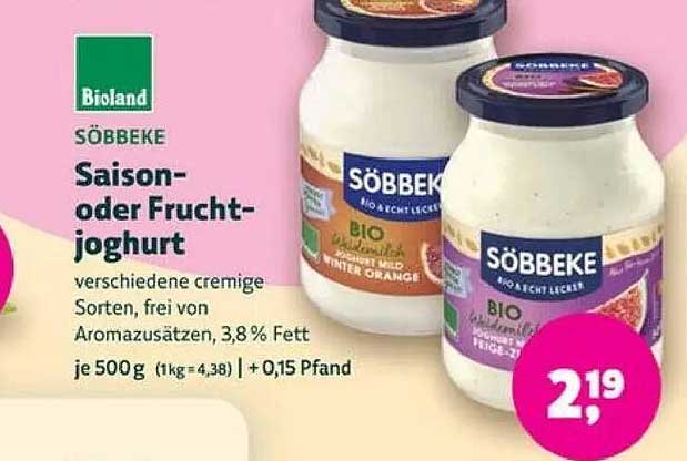 SÖBBEKE Saison- oder Fruchtjoghurt 500 g