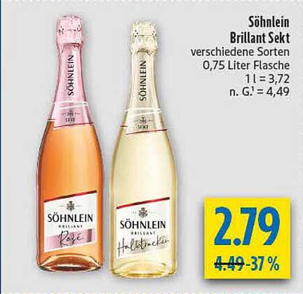Söhnelein Brillant Sekt verschiedene Sorten 0,75 Liter Flasche