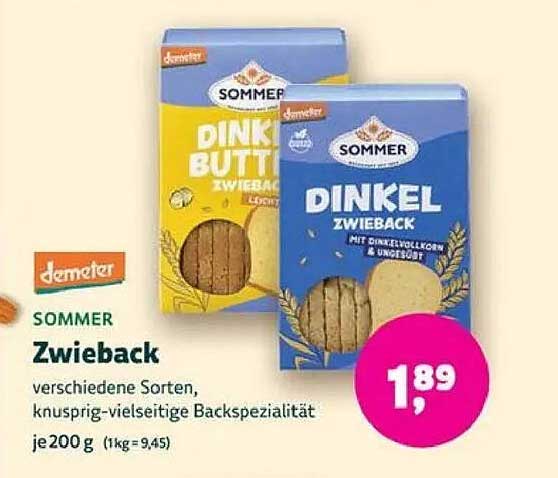 Sommer Zwieback - verschiedene Sorten, knusprig-vielseitige Backspecialität