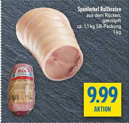 Spanferkel Rollbraten aus dem Rücken, geknüpft, ca. 1,1 kg SB-Packung