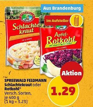 SPREEWALD FELDMANN Schlachtkraut oder Rotkohl 400 g