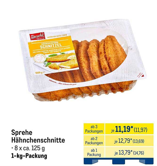 Sprehe Hähnchenschnitte - 1-kg-Packung