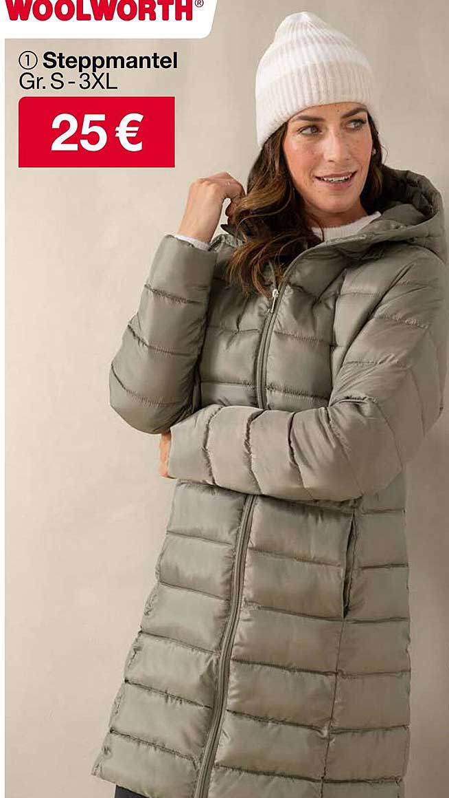 Steppmantel Gr. S-3XL zum Preis von 25 €